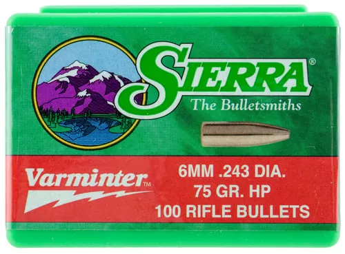 Sierra 1510 Varminter6mm 75gr Hollow Point 100/Box