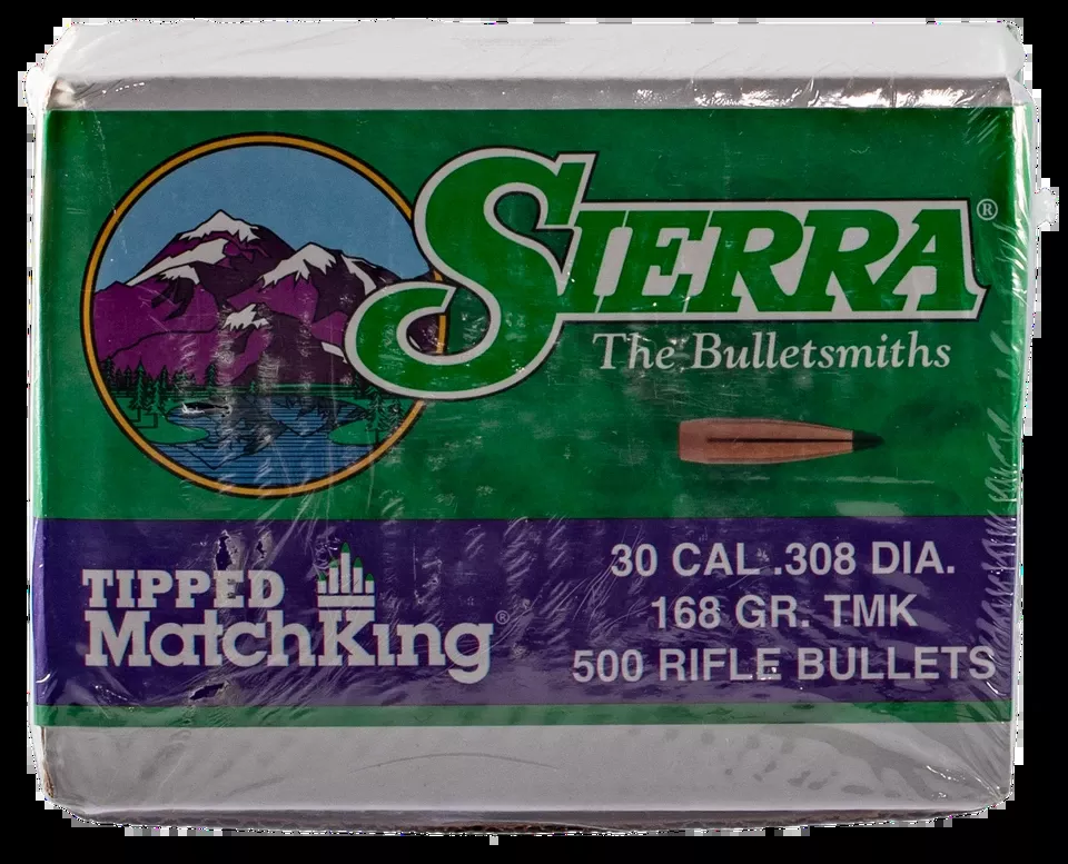 Sierra 7768C 30Cal 168gr Tipped MatchKing Bullets 500/Box