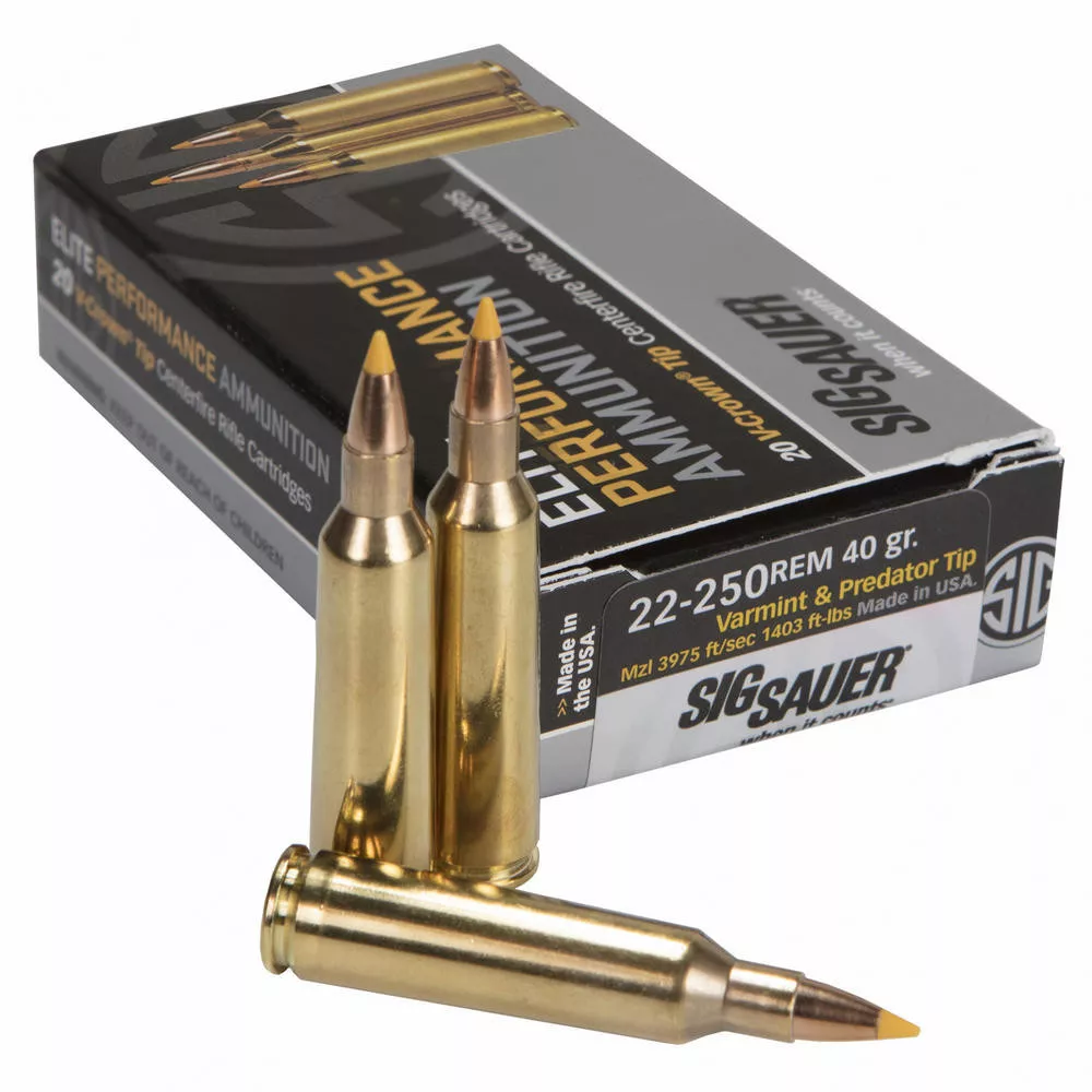 SIG AMMO 22-250REM 40GR V&P 20 /200