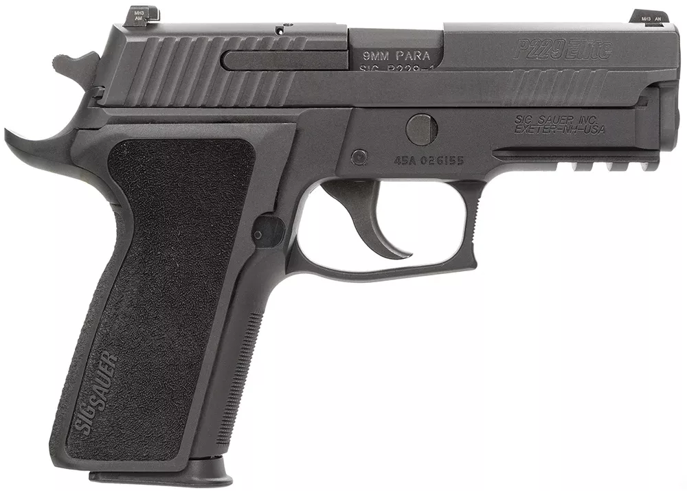Sig Sauer 229R9ESECA P229 Compact Enhanced Elite *CA Compliant 9mm Luger 3.90″ 10+1 Black Hardcoat Anodized Black 1-Piece Ergo Grip