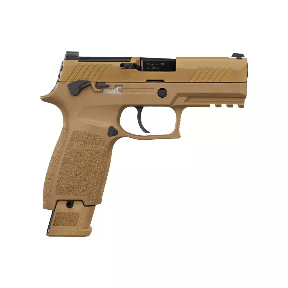 Sig Sauer M18 Coyote OR Compact Handgun 17(1) &21(2)rd Magazines 3.9″ Barrel Manual Safety