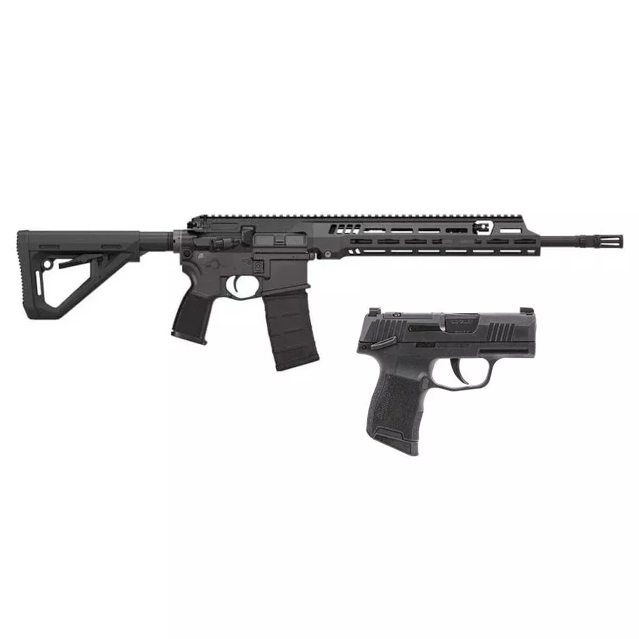 Sig Sauer SIG516 G3 Freedom Package 5.56mm 10rd Magazine(1) 16″ Threaded Barrel w/P365 9mm Luger OR 10rd Magazine(2) 3.1″ Barrel