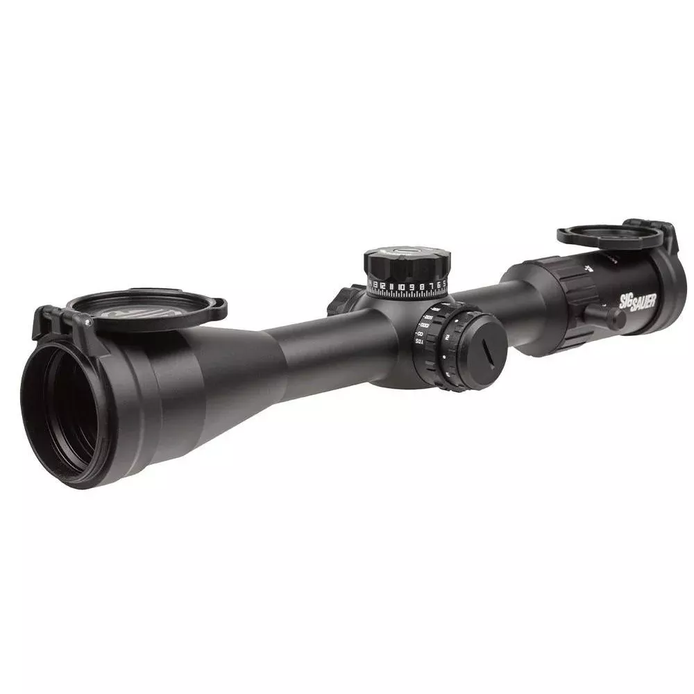 Sig Sauer Whiskey 4 Rifle Scope 4-16×44 30mm FFP MOA Milling Hunter 2.0 Non-Illum Exposed Zero Stop Side Focus – Black