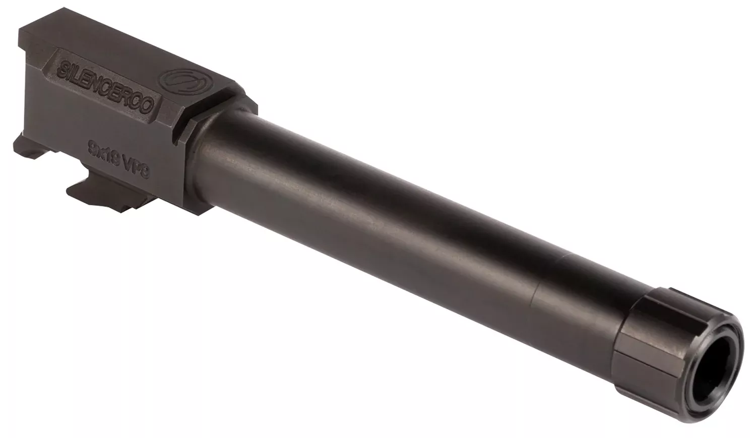SilencerCo AC1549 HK9mm Luger 4.50″ Threaded Black Nitride Stainless Steel, Fits HK VP9