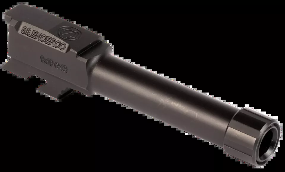 SilencerCo AC5049 9mm Threaded Barrel for Glock 43/43X - Black Nitride Stainless Steel