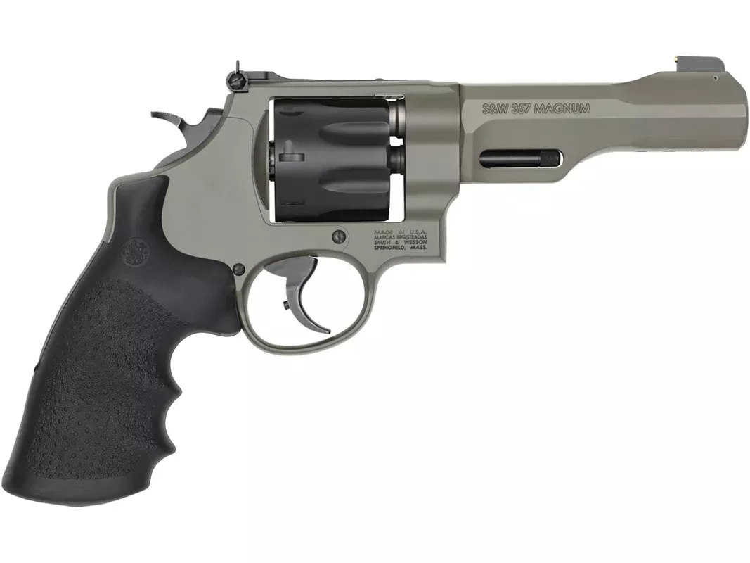Smith & Wesson 327 TRR8 Performance Center 357 Magnum Revolver 5″ Moss Green Barrel 8 Round Black Grip
