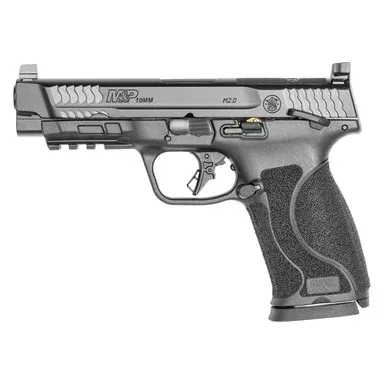 Smith & Wesson M&P M2.0 10mm Auto Pistol 4.6″ Barrel 15+1 Round Matte Black (Optics Ready, Includes 2 Magazines, Thumb Safety)