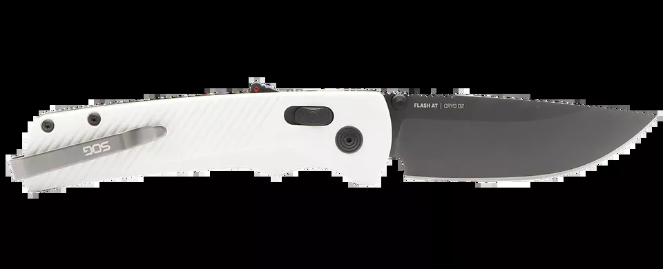SOG Flash AT Folding Knife with 3.45" D2 Steel Blade and Gray GRN Handle