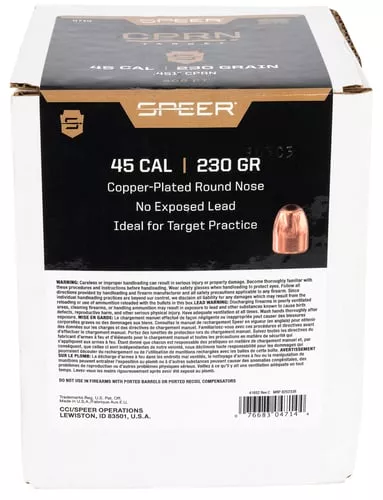 Speer 4714 Handgun45Cal 230gr Round Nose 500 Per Box/3 Case