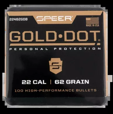 Speer Gold Dot .224 Cal 62 Grain Soft Point Ammo Box of 100 20 Case