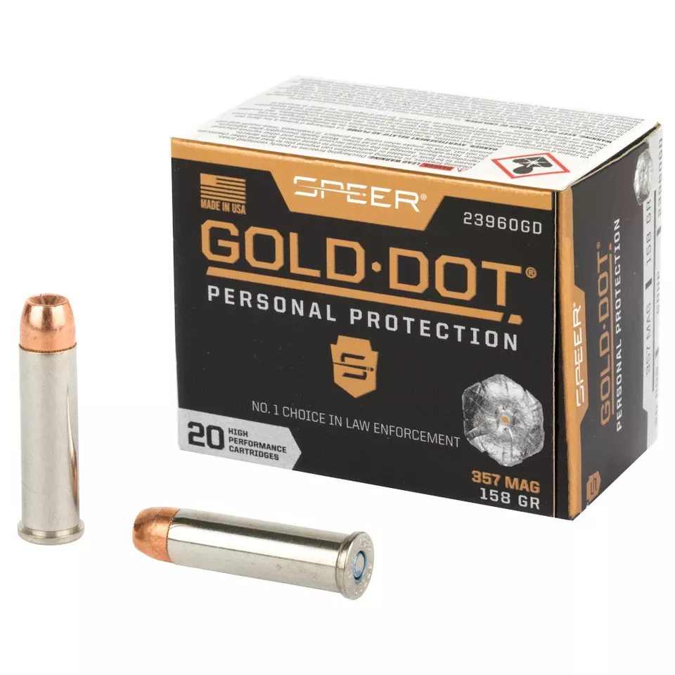 Speer Gold Dot .357 Magnum 158 Grain Hollow Point Ammunition - 20 Rounds/200 Rounds