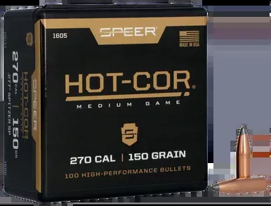 Speer Hot-Cor .277 Caliber (277 Diameter) Bullets 150 Grain Spitzer