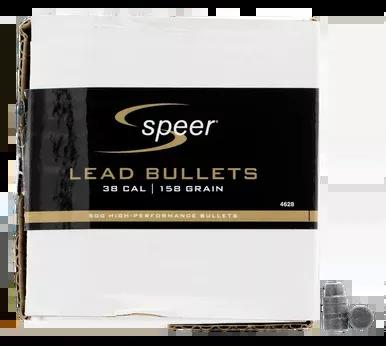 Speer Lead Handgun Bullets .38/.357 Caliber (.358 Diameter) 158 Grain LSWCHP Box of 500
