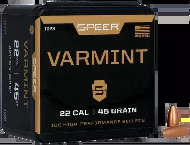 Speer Varmint Soft Point .224 Caliber 45 Grain JSP Box of 100