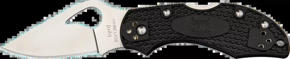 Spyderco Byrd Robin 2 Lightweight Folding Knife with 2.43" Plain Blade and Black FRN Handle
