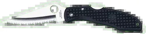 Spyderco Endura 3.75" Serrated VG-10 Blade with Black FRN Handle and Pocket Clip