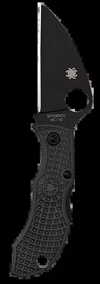 Spyderco Manbug Wharncliffe Folding Knife with Black TiCN VG-10 Blade and Textured FRN Handle