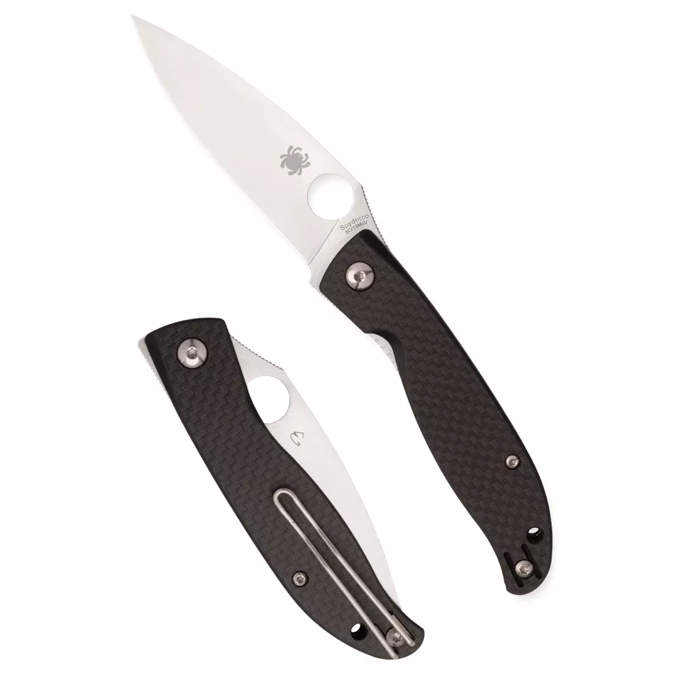 Spyderco Mantra 4 Folding Knife 3.34" Plain Satin CF