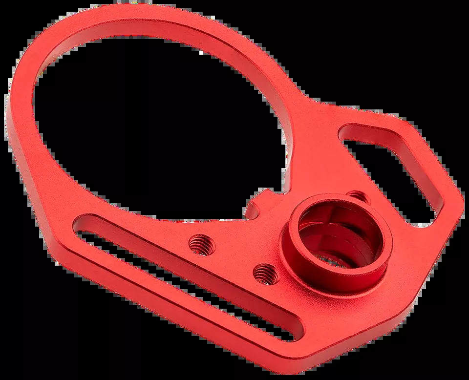 Strike Industries Red QD End Plate with Hook & Anti-Rotation Castle Nut