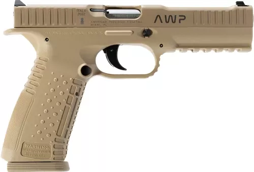 Strike One 9mm Pistol with 3-Dot Sight and Two 17-Round Magazines, Tan Finish, 5" Barrel