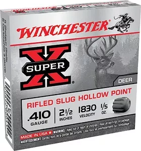 Super X410 Gauge 2.5″ 1/5 oz Rifled Slug Shot 15ct