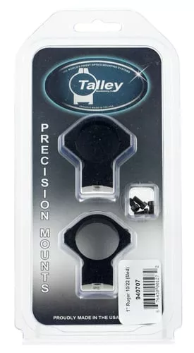 Talley 940707 Scope Mount/Ring ComboBlack Anodized 1″ Tube Ruger 10/22 Medium Rings