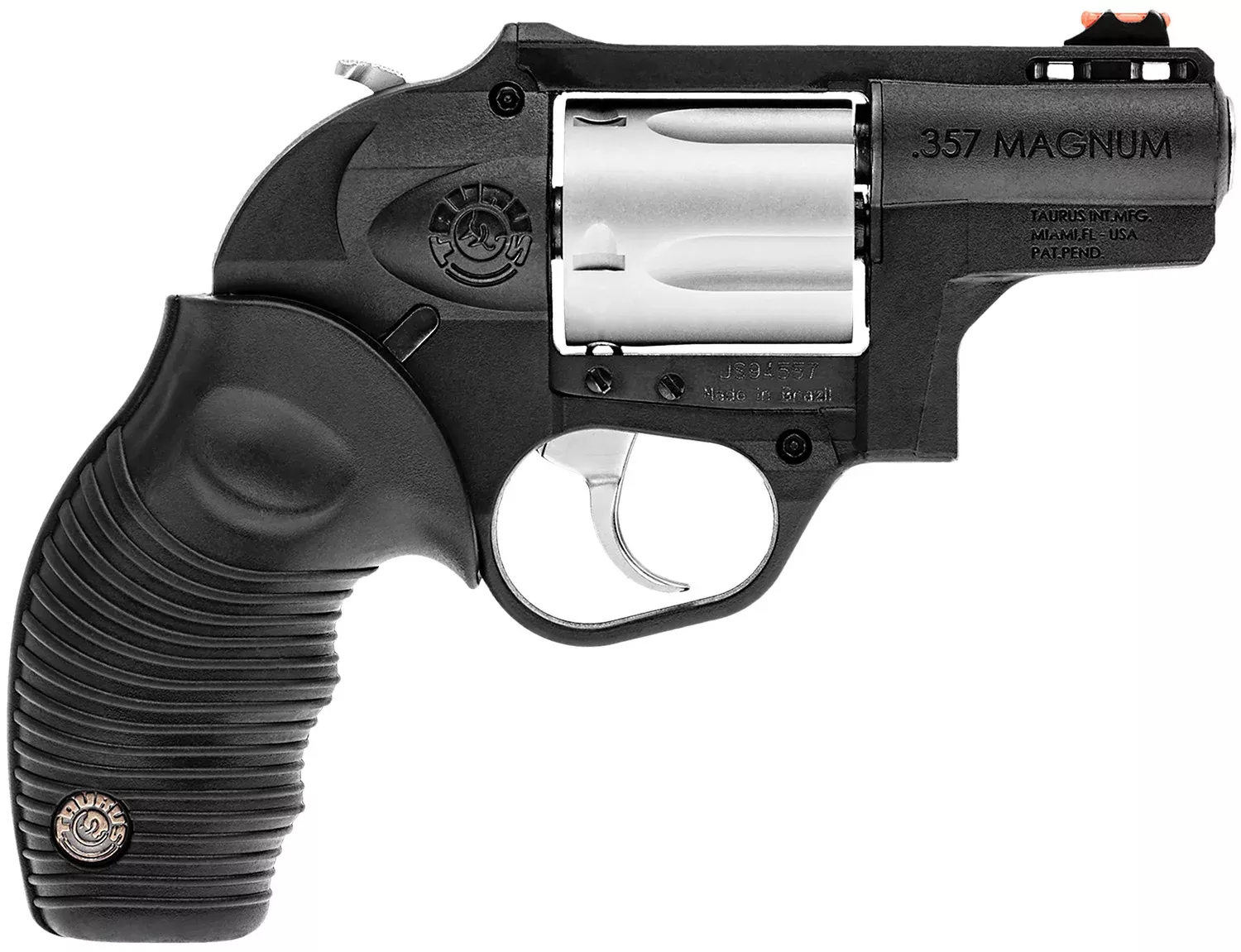 Taurus 2605029PLY 605 Poly Protector 38 Special +P or 357 Mag 5 Shot 2″ Black Finish Barrel, Matte Stainless Finish Cylinder, Black Finish Polymer Frame & Black Ridged Rubber Grip