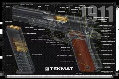 Tekmat 1911 Pistol Cutaway Armorer’s Bench Mat 11×17 Inch