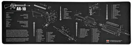 TekMat AR-10 Rifle Mat 12"x36" Black Includes Small Microfiber TekTowel Packed In Tube R36-AR10