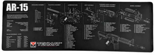 TekMat AR-15 Rifle Mat 12"x36" Black Includes Small Microfiber TekTowel Packed In Tube R36-AR15