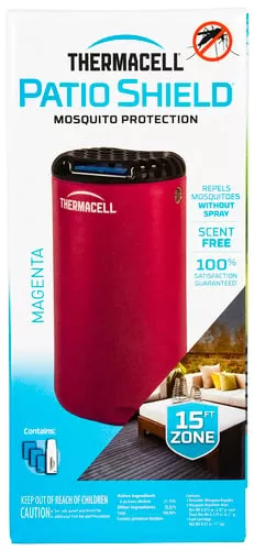 Thermacell MRPSP Patio Shield Mosquito Repeller Magenta Effective 15 ft Odorless Scent Repels Mosquito