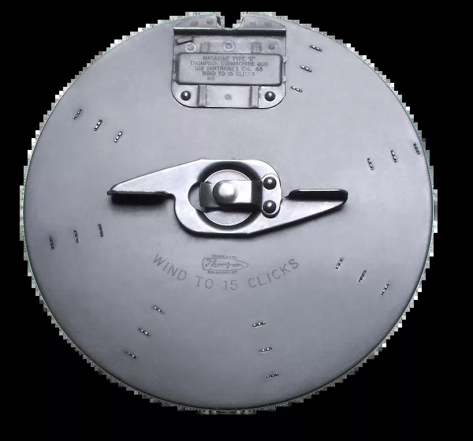 Thompson T14KT A1 100-Round Drum Magazine for 1927-A1 Thompson .45 ACP Blued Steel