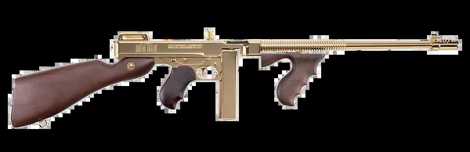 Thompson T150DTG 1927A-1 Deluxe .45 ACP, 16.5" Barrel, Titanium Gold, Walnut Stock, 20+1/50+1 Capacity