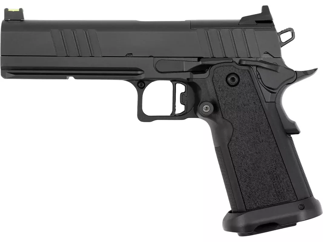 Tisas Duty 9 DS FF 9mm Luger Pistol 5″ Barrel 18+1 Round QPQ Black Slide Black Grip QPQ Black Frame