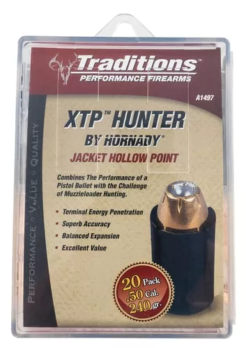 Traditions A1497 TPF Hunter Muzzleloader Bullets 50Cal Jacketed Hollow Point 240gr 20/Box