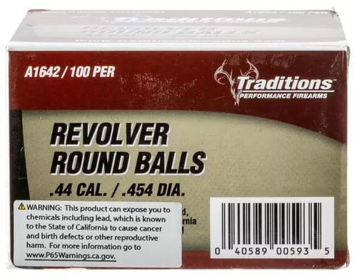 Traditions A1642 Revolver44Cal Lead Ball 140gr 100/Box