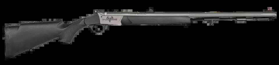 Traditions Pursuit XT 50 Cal Muzzleloader with Williams Fiber Optic Sights, Stainless Cerakote Finish, Black Synthetic Stock
