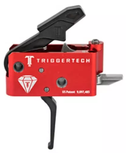Trigger Tech AR Diamond Two Stage Flat Shoe Small Pin Compatible 7075 Aluminum AFALSEdized Housing Red