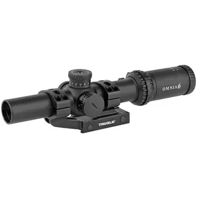 TRUGLO OMNIA Rifle Scope | 1-6X24mm | 300mm Main Tube | Illuminate A.P.T.R. (All Purpose Tacticle Reticle) | APTUS-M1 One Piece Mount | Throw Lever | Black | TG-TG8516TLR