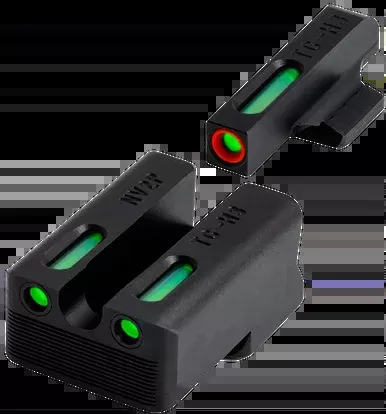 Truglo TFX Pro Sight Set for Ruger American 9mm & .45 Tritium/Fiber Optic Green with Orange Front Outline