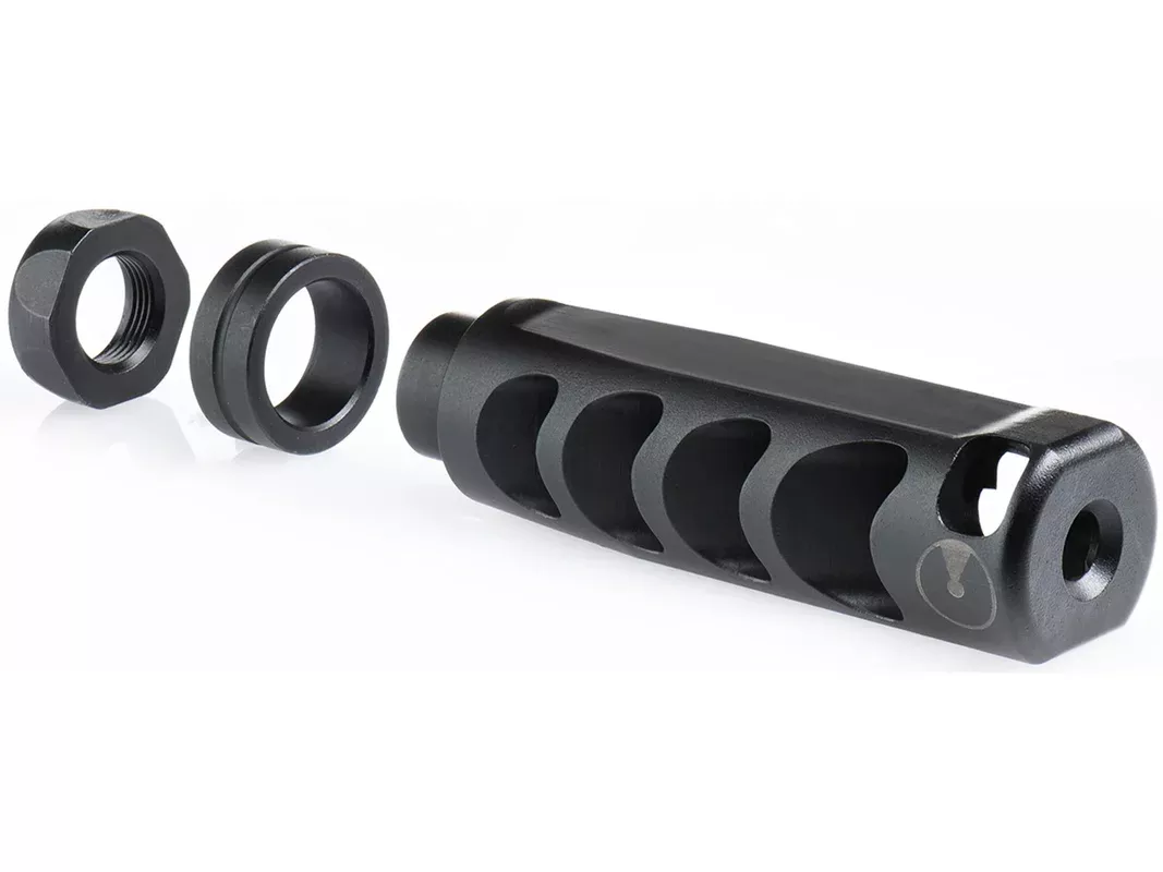 Ultradyne Apollo Max Compensator Muzzle Brake with Timing Nut 5.56mm 1/2″-28 Thread Stainless Steel Nitride