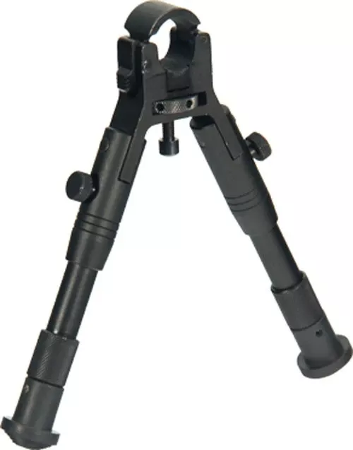 UTG Bipod Clamp with Rubber Foot Pads, Adjustable Height 6.2"-6.7"