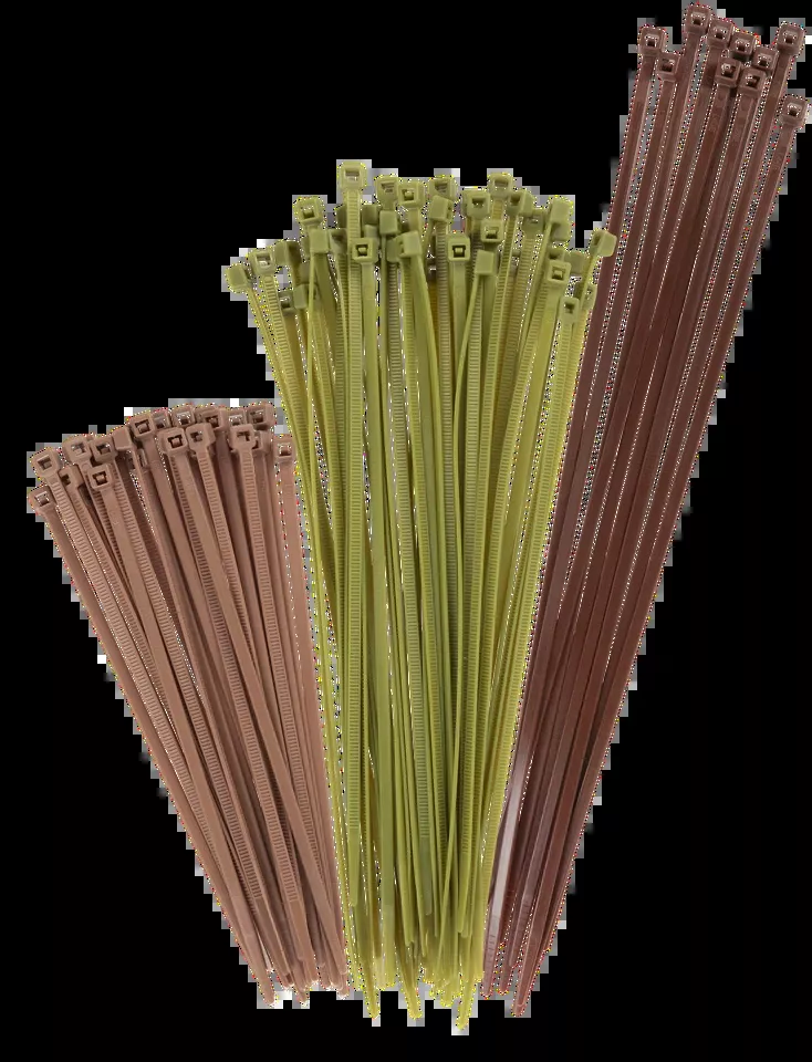 Vanish 15823 Nylon Hunting Blind Cable Ties - 100 Pack (Tan/Green/Brown)