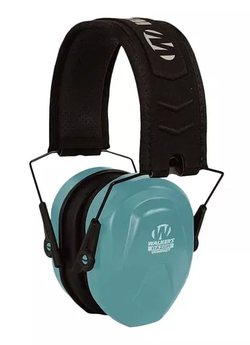 Walkers GWPCRPASTL Razor Compact Passive Muff 24 dB Over the Head Teal/Black Polymer Fits Youth/Women