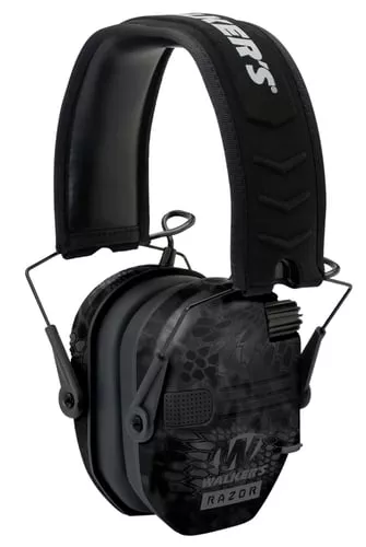 Walkers GWPRSEMYP Razor Slim Electronic Muff 23 dB,Over the Head,Typhoon Camo/Black Polymer