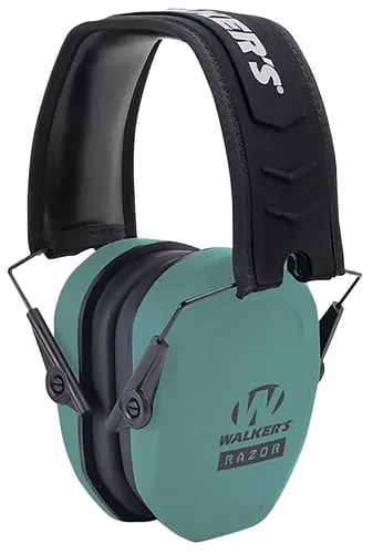 Walkers GWPRSMPASTL Razor Slim Passive Muff 27 dB Over the Head Teal/Black Polymer
