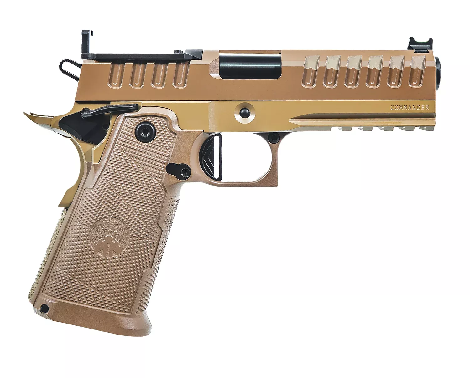 Watchtower Firearms APACHE9MMCMNDRFDE ApacheCommander Frame 9mm Luger 15+1 4.25″ Threaded Barrel Steel Slide Flat Dark Earth PVD