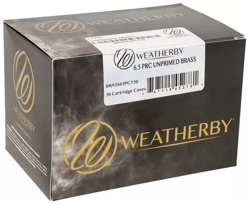 Weatherby BRASS65PCT50 Unprimed Cases6.5PRC Rifle Brass 50/Box