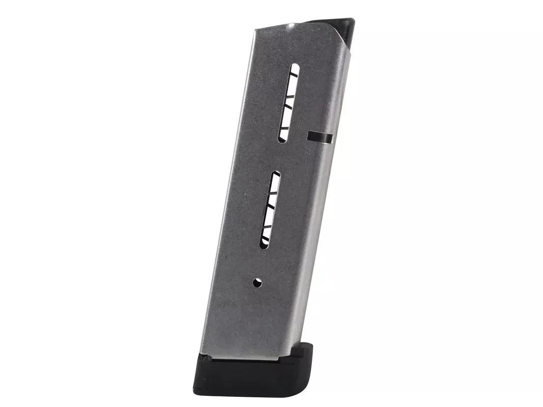 Wilson Combat 47 Series 1911 Government, Commander Magazine with Extended Base Pad 45 ACP 8-Round Stainless Steel