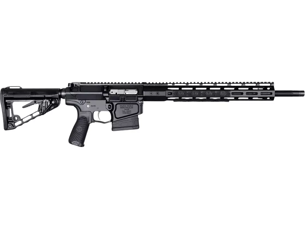 Wilson Combat Tactical Hunter Semi Automatic Rifle 338 Federal 18″ Fluted Black Threaded Barrel Armor-Tuff Frame Black Pistol Grip